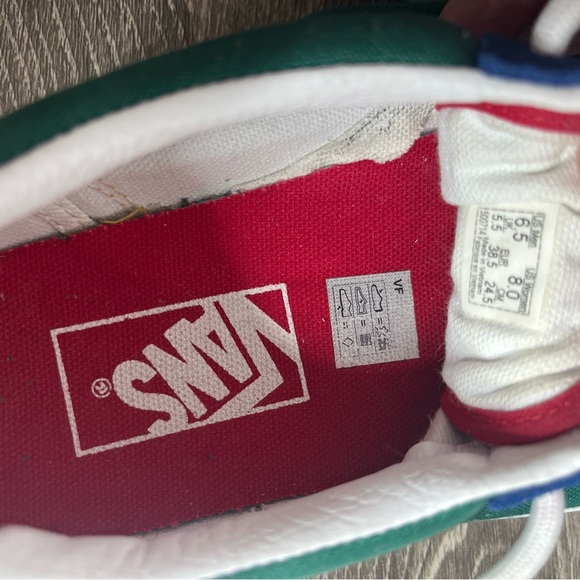 Vans Old Skool Unisex Color Block Blue Green Yellow Red Men 6.5 Woman 8 Shoes - Picture 10 of 11